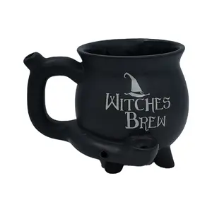 Witches Brew Cauldron Ceramic Mug Pipe with Unique Design Durable Material for Daily Use and Eye-catching Accessories coffee mug cup Drinkware Sturdy