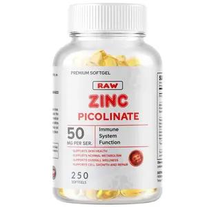 Zinc Picolinate 50mg, 250 Softgels Servings Extra Absorption