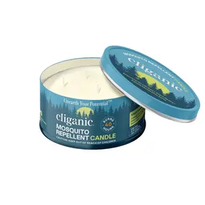 Cliganic Natural Mosquito Repellent Candle (Large 22oz) | Citronella, DEET Free, Essential Oil Infused for Outdoor, Camping | Burns 40 Hours
