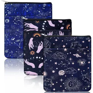 3 Pack Book Protector Sleeve with Zipper for Book Lovers Covers Protector Bag Pouch Bookish Gifts Canvas Paperback Cover Washable Pouch Pocket, Medium 11 x 8.7 Inch(Patterns Style)