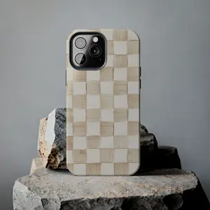 Society6 x Mackenzie Childs Mocha Check iPhone Case