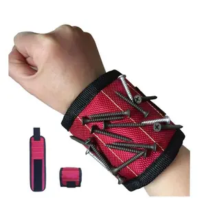 Magnetic Wristband Tool Belt For Holding Screws, Nails, Drill Bits And More，Magnetic picker with suction screws, wristband with 5 rows of suction screws, strong engineering magnetic suction wrist