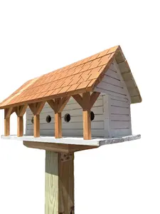 Purple Martin Bird House - Traditional Design with Wooden Construction and Roof, Ideal for Bird Hunting and Resting
