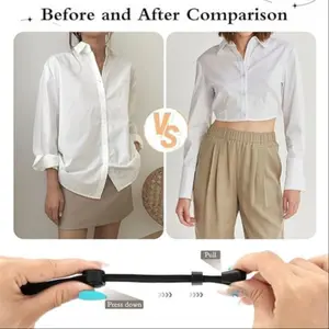 2 Pcs Crop Band for Women, Adjustable Shirt Tuck Band, Elastic Stretch Tucking Tool, Style-Changing Belt, Invisible Wrap Belt for Shirts & Sweaters