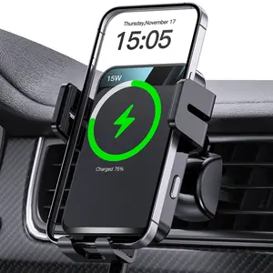 Wireless Car Charger, MOKPR Auto-Clamping Car Mount 15W/10W/7.5W Fast Charging Air Vent Car Phone Mount Compatible with iPhone 17/16/15/14/13/12/11 Series, Samsung Galaxy Series outdoorfun
