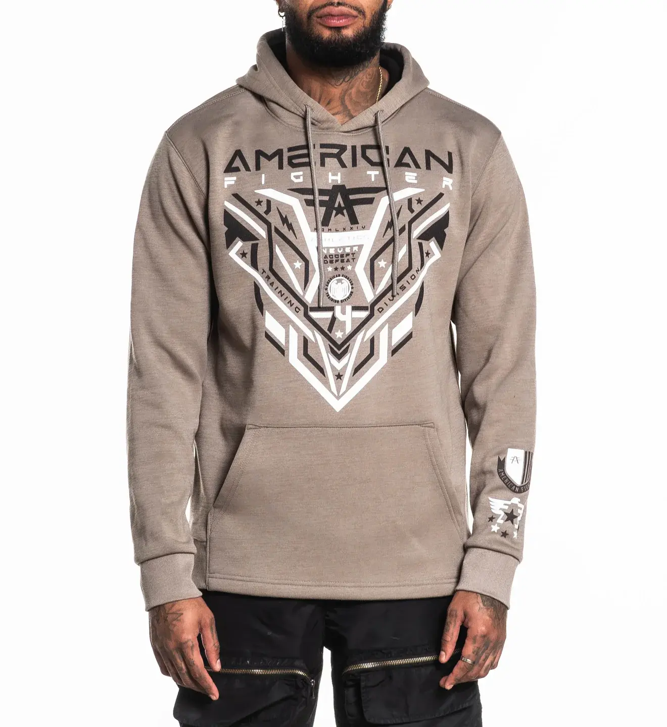 American Fighter Ballard Men's Hoodie, New Arrival 100% Cotton Long Sleeve Pullover Sweatshirt with Neo Tetris Graphic, Sweatshirts, Casual
