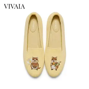 VIVAIA Women's Round-Toe Embroidered Loafers, Wide Toe Box With Herbal Arch Support Insole Classic Loafer, Padding Elegant Work,Casual Walking (Audrey) SpringStatements, SpringFresh