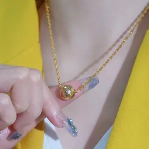 LisiZen New Simple Fashion Gold Bead Necklace High-End Trendy Collarbone Chain Accessory DZXL4095