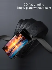 【2D】One piece, dynamic fitness and strength training pattern art design, business casual, automatic buckle men's belt, suitable as a gift for Father's Day and Valentine's Day