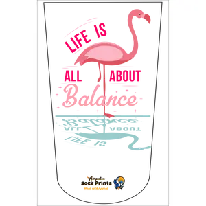Amputee Sock "Flamingo Lifes About Balance", Prosthetic Limb Sock, 3ply Stump Sock