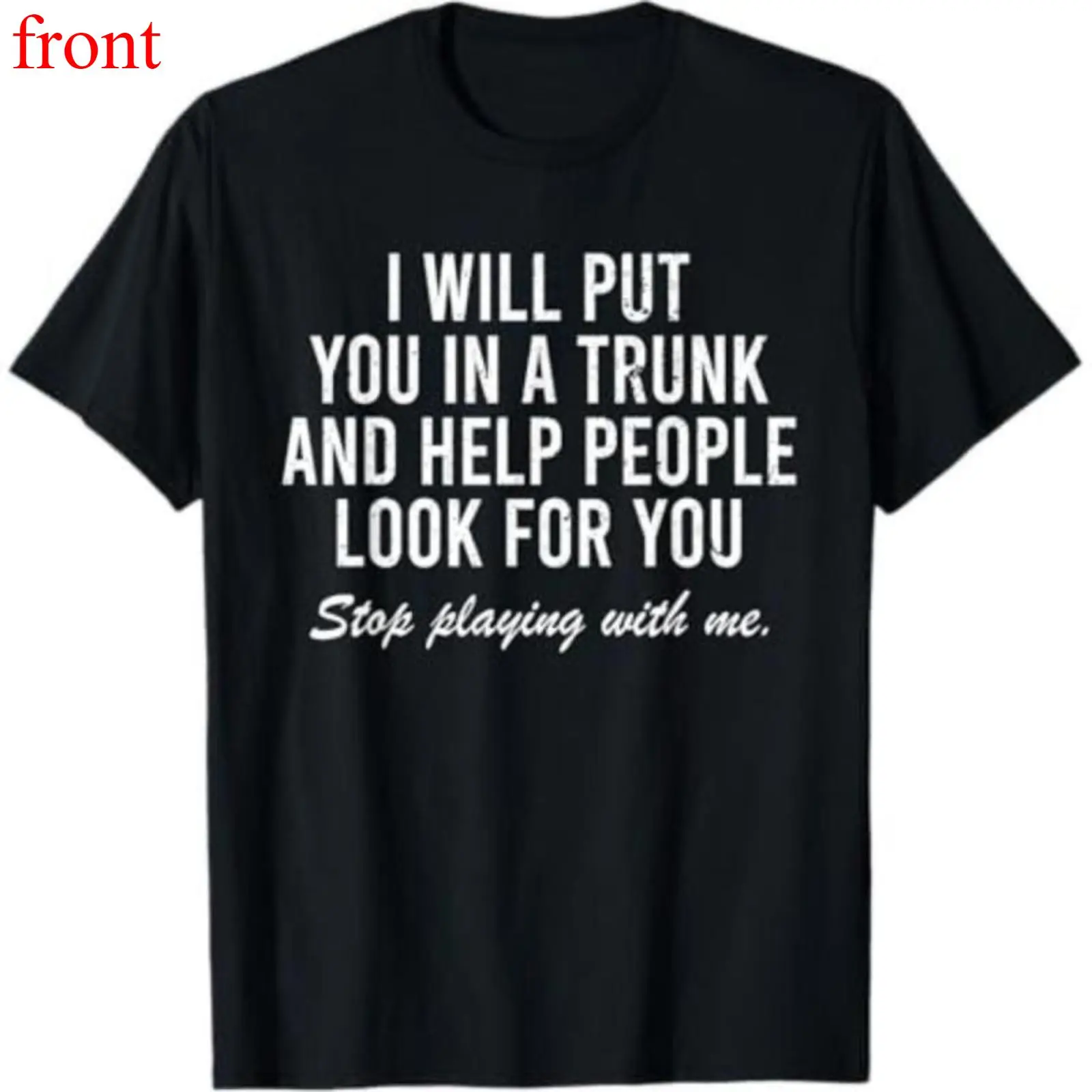 Men's Casual Cotton Graphic Tee, Short Sleeve Crew Neck Fashion Tops with Funny Tropical "Put You In The Trunk" Slogan, Shortsleeve, Menswear