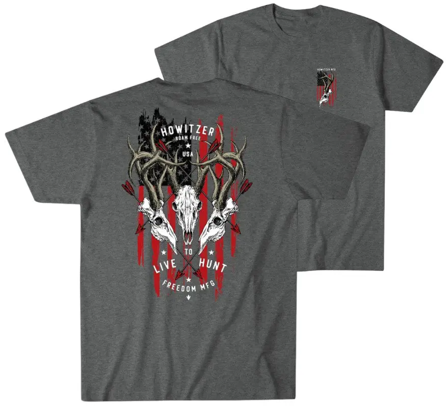 Howitzer Men's Triple Hunt Patriotic Graphic T-Shirt | Ultra-Soft Cotton-Polyester Blend Military Style Tee