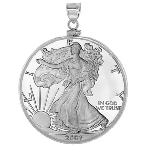 925 Sterling Silver 1 oz Silver Eagle Coin Bezel 40.7mm 41mm Screw Top Coin Edge