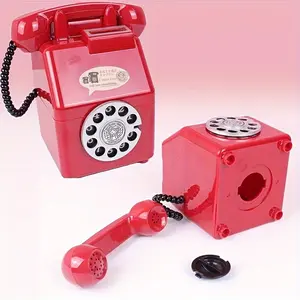 Large Capacity Vintage Telephone Money Bank, Creative Retro Savings Jar, Plastic Coin Holder, Holiday Gift, Birthday Present, Home Decor
