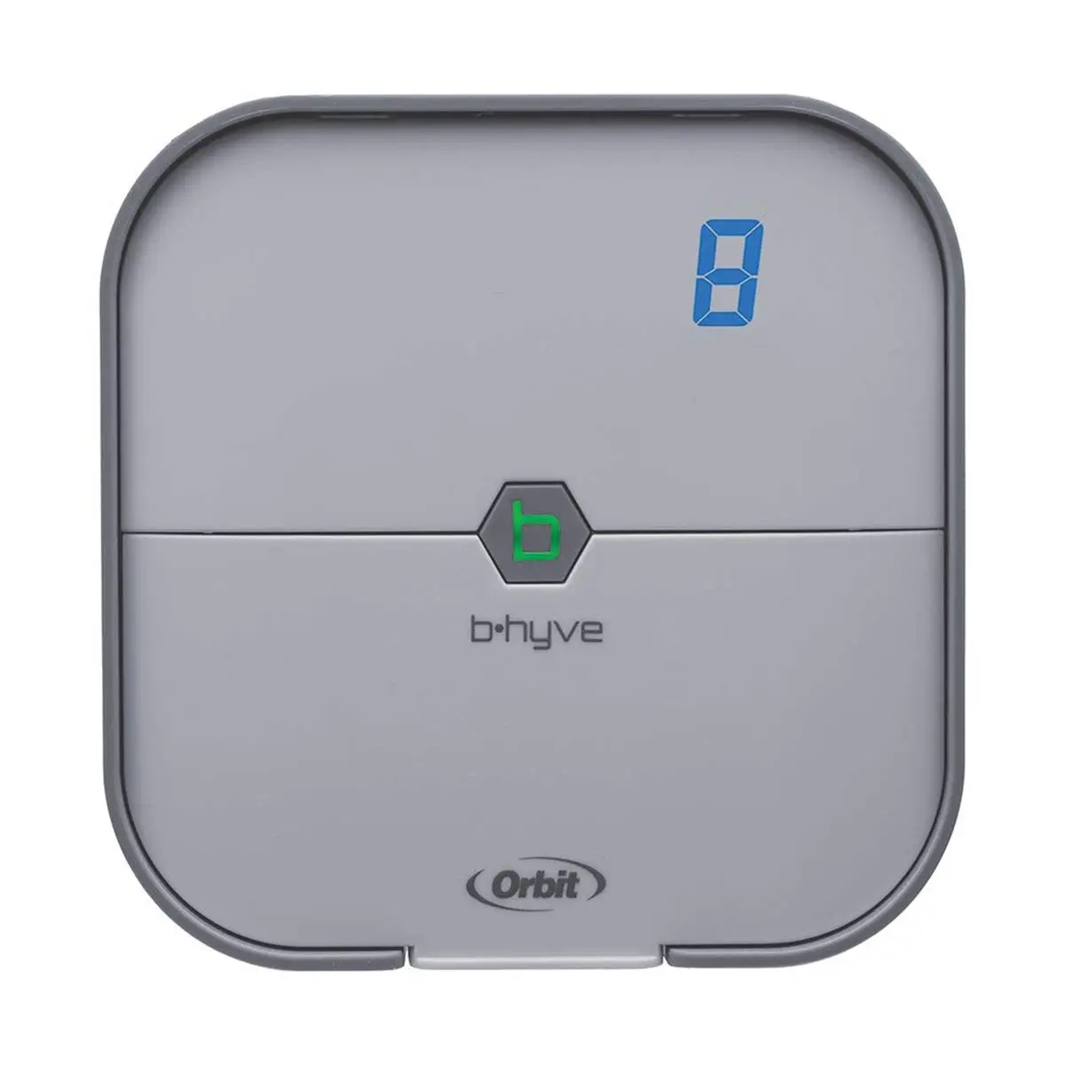 Orbit 57925 B-Hyve Smart Wi-Fi Indoor Smart Sprinkler Timer - 8-Zone, Transformer, Bluetooth, Screwdriver-Compatible, Voice Control, 2.05 lbs, Gray, Residential Sprinkler Systems Compatible, Weather Sense, Fault Detection & Surge Protection