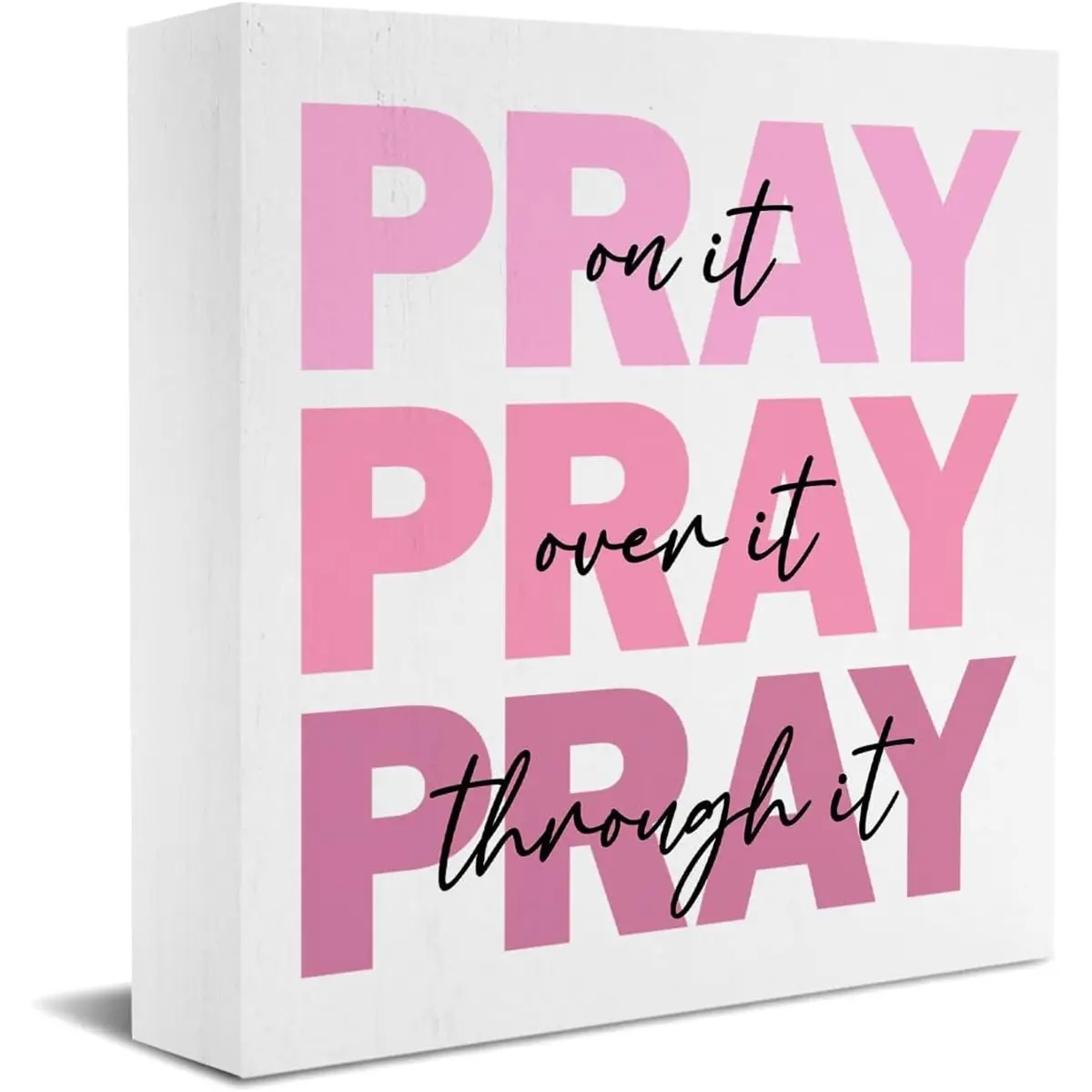 Pray Christian Desktop Decoration, Christmas Room Decor, Home Office Decor, Christian Gift, Christmas Gift, Festive Holiday Decorations, Decorative Sign