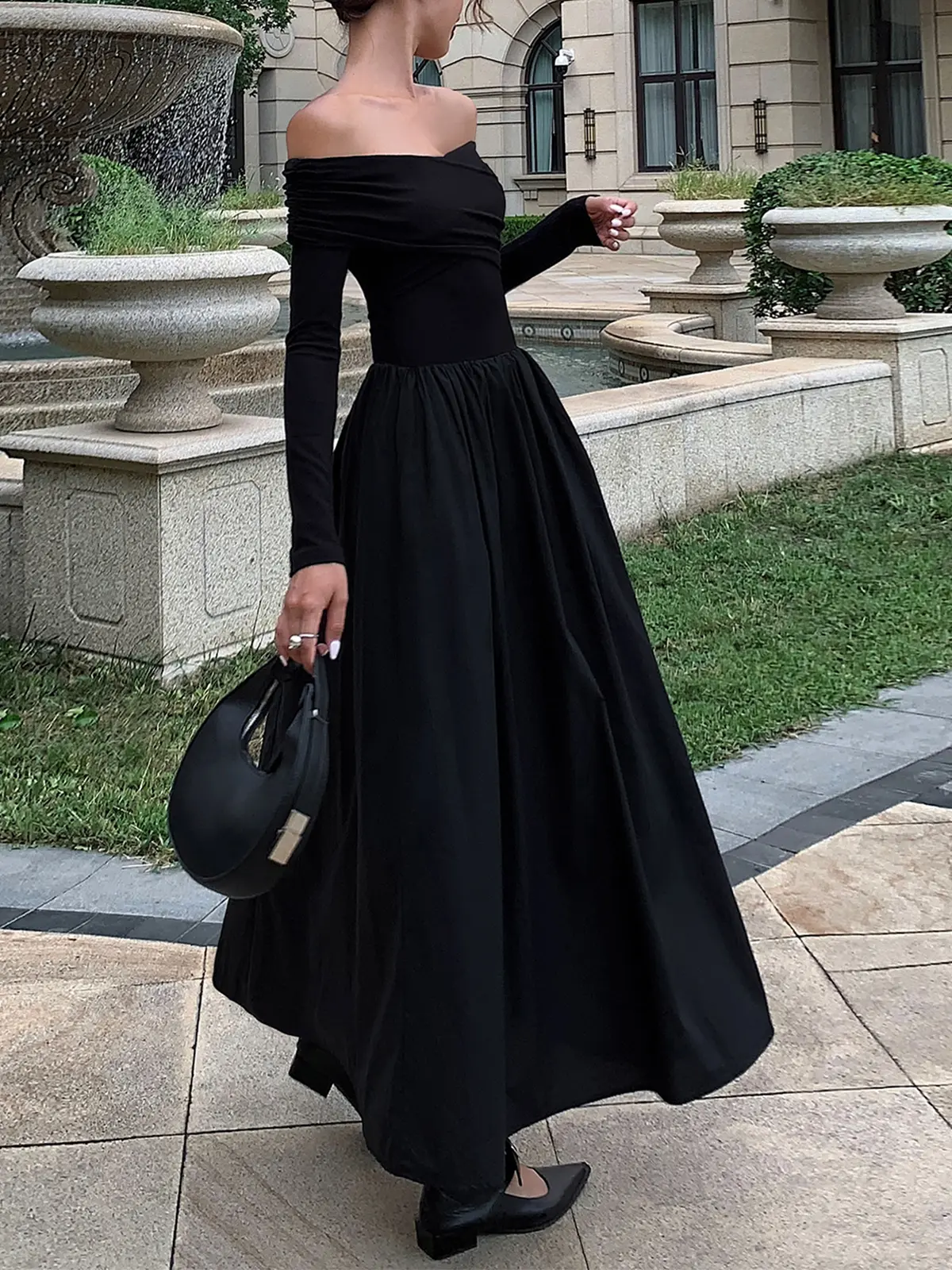 Off Shoulder Criss Cross Long Dress - TikTok Shop Off Shoulder Criss Cross Long Dress - TikTok Shop