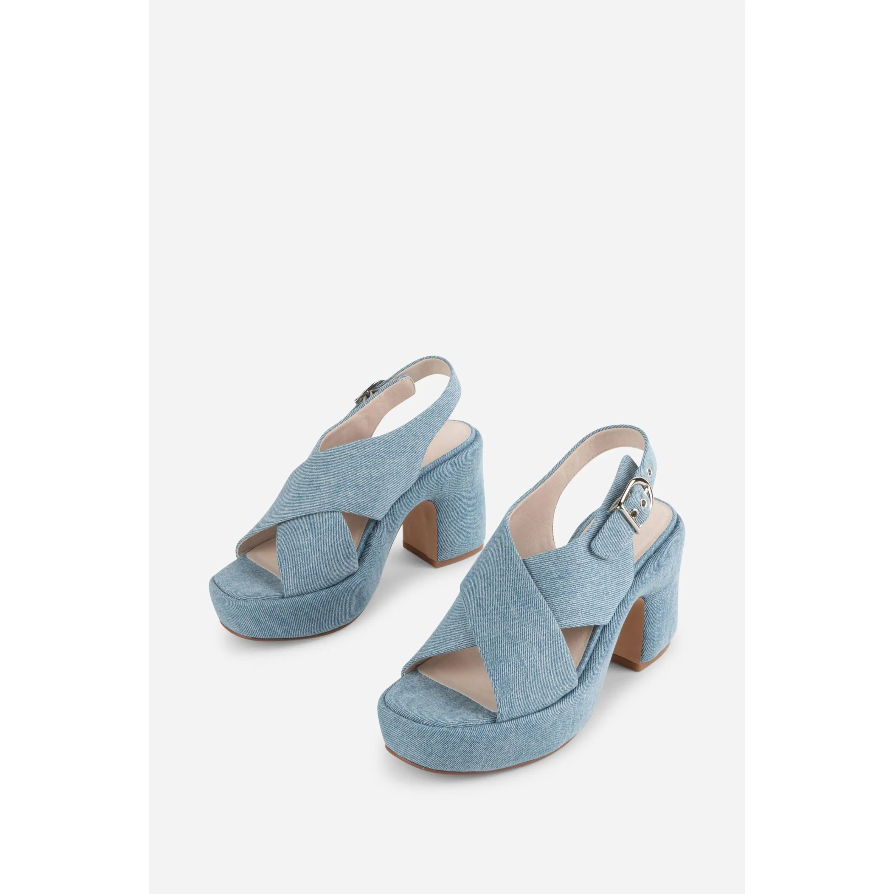 MINDY DENIM SLINGBACK PLATFORM SANDAL