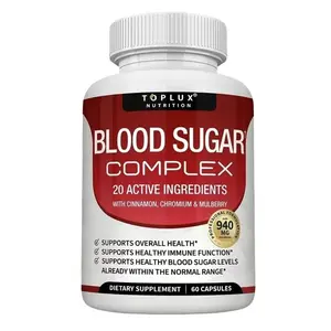 3 Bottles of Toplux Nutrition Blood Sugar Complex 20 Vitamins &Minerals for Effective Glucose Management andOverall Health Support natural Healthcare Fitness Edible blood sugar complex supplement | healthy blood sugar