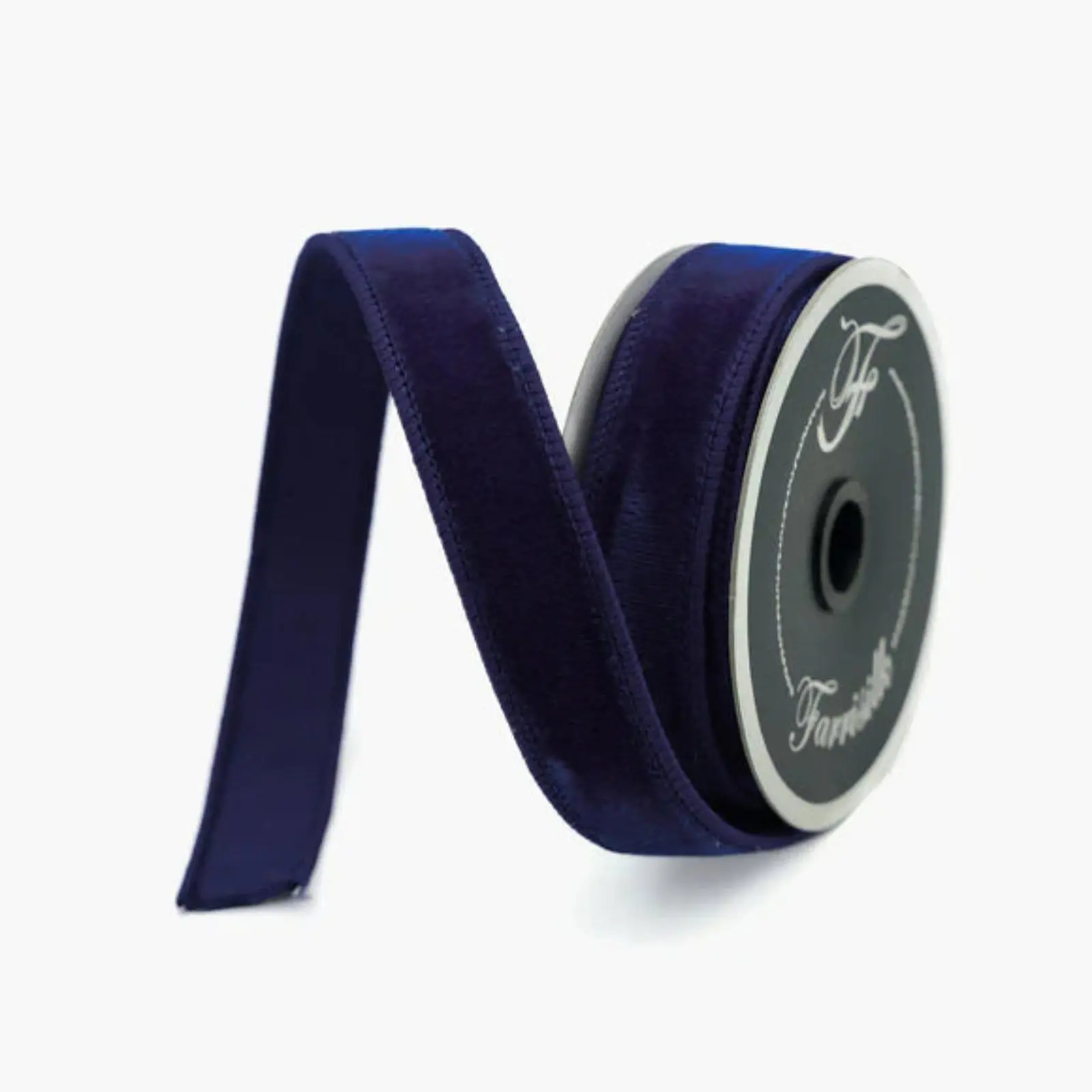 Navy Blue Velvet Wired Ribbon, .75"X10YD