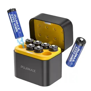 8-Pack AA Rechargeable Batteries with Charging Case — 1.5V Double-A Cells, Providing Long-Lasting Power for Household Devices