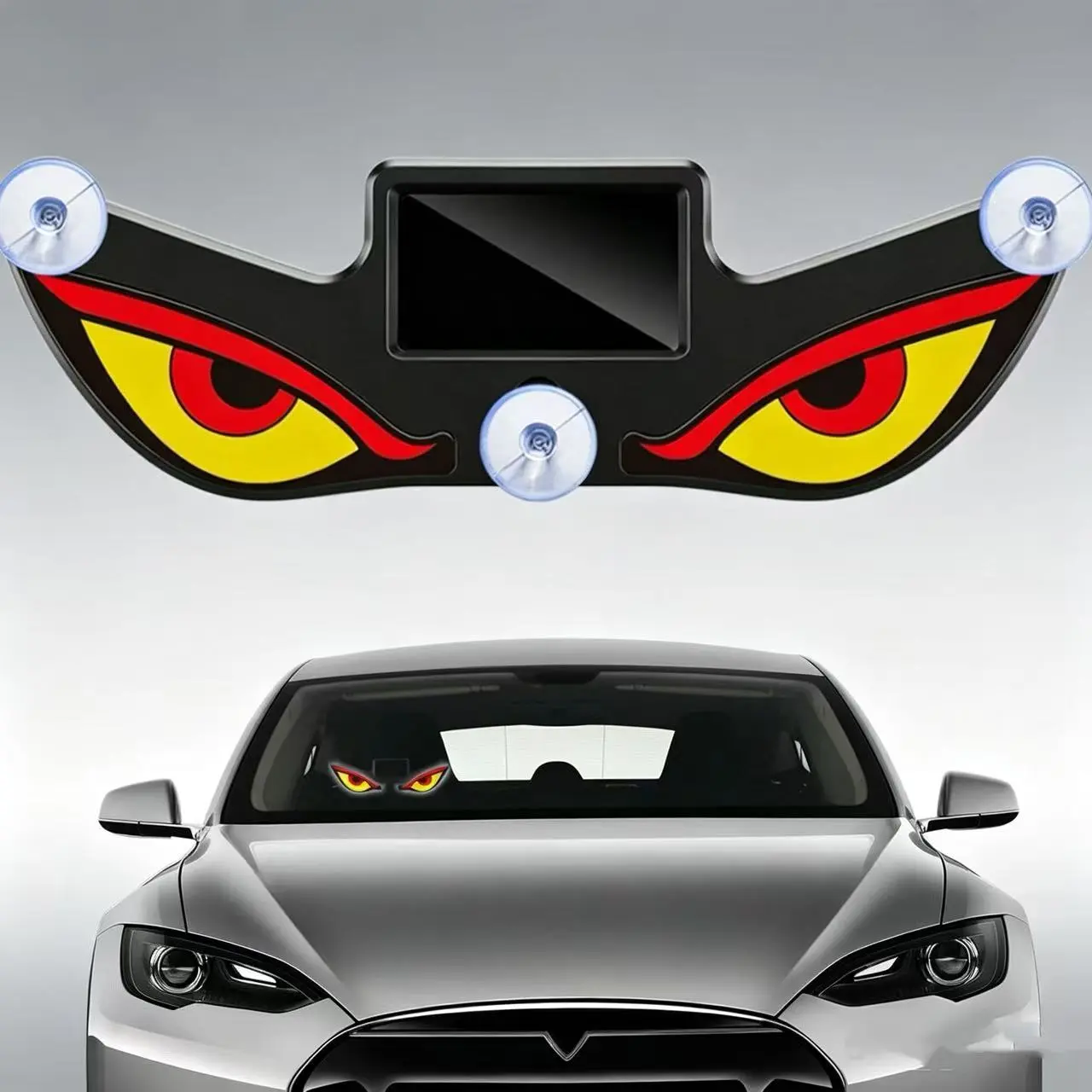 Car Rear Window Dynamic LED Display - Vampire Devil Eye Emoji Panel, Automotive Decorative Light for Car Decorations, Vehicle Decoration LED Lights, Automotive Decoration