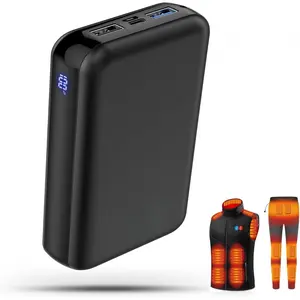 Pocket Size 10000mah Power Bank for Heated Jacket,5V 2A Heated Vest Battery Pack,LED Display Portable Charger for Heated Clothing,Coat,USB Heated Blanket,Stadium Seats, Chair.
