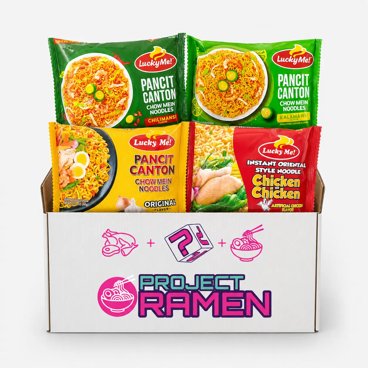 Lucky Me! Pancit Canton Variety Instant Fried Noodle Bundle Box | 4 Flavors | 16 or 20 Pack | ChowMien