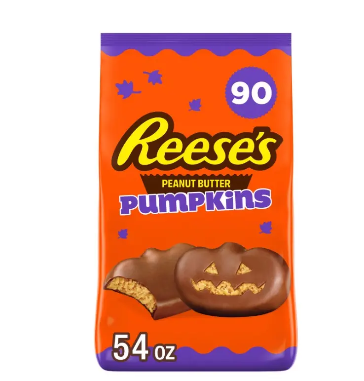 Milk Chocolate Snack Size Peanut Butter Cups Halloween Candy, Bulk Bag 54 oz, 90 Pieces