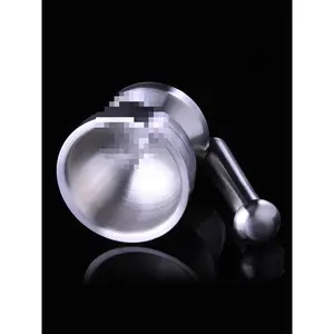 Heavy Duty Double Layer 304 Stainless Steel Garlic Masher Mortar and Pestle Grinder Kitchen Tool