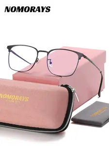 NOMORAYS Unisex Sporty Full Frame Plano Glasses Travel-friendly Square Frame Anti-Blue Light Plano Glasses Lightweight Glasses