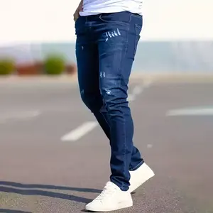 Men's stretchy ripped skinny jeans, suitable for all seasons. Denim Menswear baggy pants baggy jeans men graduation party outfit Pocket Polyester baggy pants baggy jeans men graduation party outfit Medium Street Style Trouser Streetwear