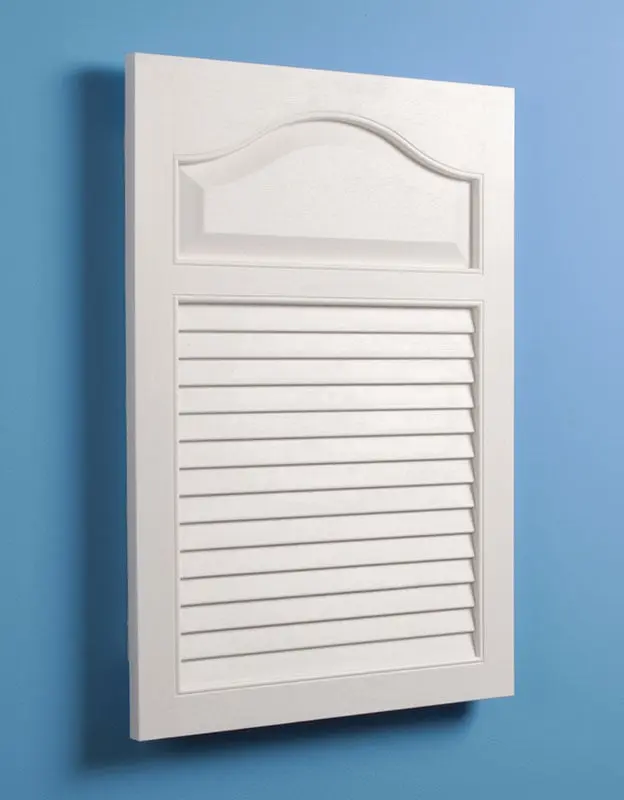 Jensen 615 Plastic Wall-Mount Medicine Cabinet - 16x24 in., White Grained Wood Look, Louver Door, 2 Fixed Shelves, Continuous Piano Hinge, Durable Build, Right-Hand Opening, Bathroom Cupboard Furniture