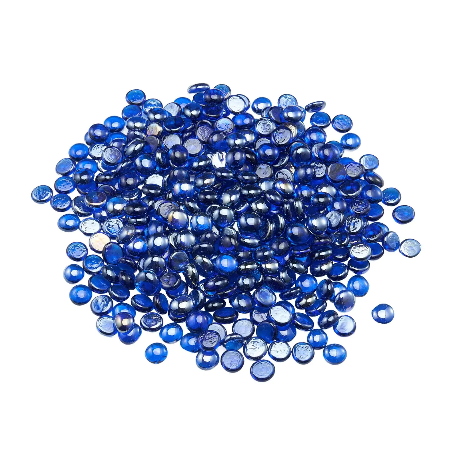 【SummerFinds】VEVOR Fire Glass, 10LBS/4.5KG High-Temperature Resistant Fireplace Rocks, 3/4-Inch / 19.05 mm Reflective & Smokeless Firepit Glass Beads, High Luster Stone Landscaping for Fire Pit Table, Cobalt Blue