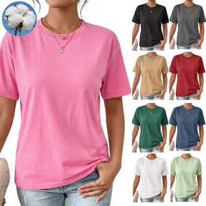 Women’s summer pure cotton short-sleeve T-shirt — breathable, comfortable, loose casual fit, stylish and versatile top for women
