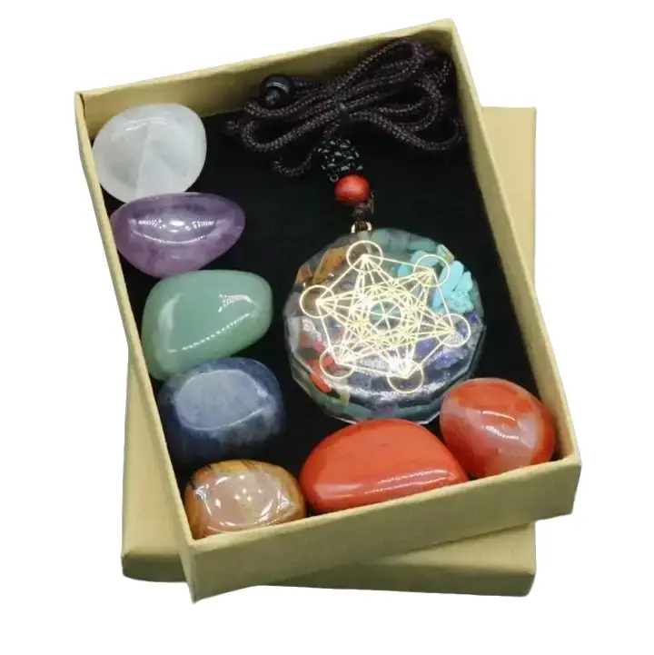 Natural Crystal Chakra Kit for Healing with Stones crystal necklace