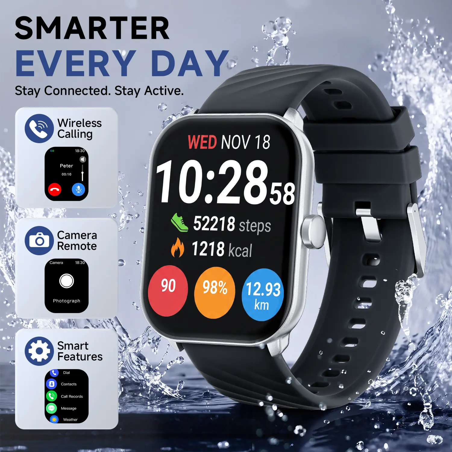 Creator new Live women Waterproof Smart Watch,Wireless Calling, Camera Remote, Smart features, Multi Sports Modes, Health Monitor , Bright HD Display , Smartphone  Compatible Watch, Durable , Wristwatch, Bluetooth, Custom, Wearable,sohochic