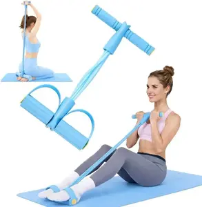 Home Gym Arm & Waist Training Pedal Band – Eco-Friendly Natural Latex Yoga Stretching Band with Adjustable Resistance