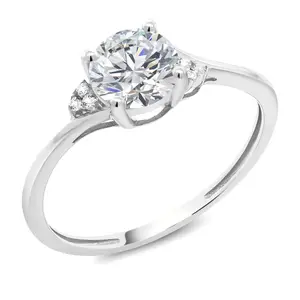 10K White Gold IGI Certified Lab Grown Diamond Engagement Ring for Women | 1.06 Cttw | Center Round Diamond 1 Ct | D-E Color | VS1-VS2 Clarity