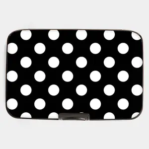 Monarque RFID Blocking Polka Dot Black/White Armored Wallet