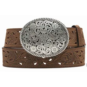 Tony Lama Women's Brown Pierced Filigree Trophy Belt C50029