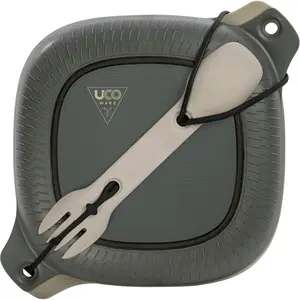 4-Piece Camping Mess Kit with Bowl, Plate and 3-in-1 Spork Utensil Set