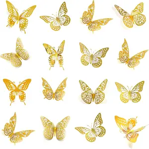 3D Butterfly Wall Decor 48 count 4 Styles 3 Sizes, for Birthday Decorations Party Decorations, Removable Wall Stickers Interior Decorations   Classroom Wedding Decor ()