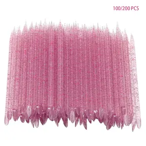 ✨100/200-Pack Disposable Nail Sticks – Double-ended cleaning and cuticle pusher tool for gem placement, glue removal, debris cleaning, cuticle pushing, and design pressing. Ideal for manicure and pedicure care.