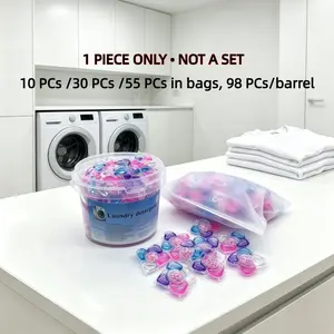 🔥5-In-1 Laundry Pods Laundry Detergent Beads✨ 10/30/55Pcs Bag & 98Pcs Bucket💥Deep Clean, Tough Stain Removal, Color Protection, Fabric Softener, Long-Lasting Fresh Scent🧼