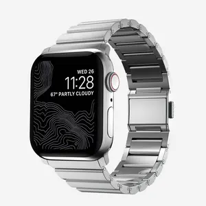 Premium Stainless Steel & Titanium Steel Magnetic Buckle Watch Strap compatible with Apple Watch, 44/45/46/49mm Multi-Size, Corrosion-Resistant, Durable, Comfortable-Fit Stylish Tech Accessories for Watches, Men's Wearable Accessories