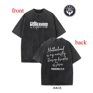 Men's Retro Pattern T-Shirt with Falling Shoulder and Heavy Cotton Material