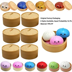 Flashy Bun Slow Rebound Squishy Toy, Mini Steamer Surprise Stress Relief Squeeze Bag, Party Favor Gift