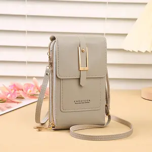 Simple touch screen phone case, multi-functional card case, coin purse, fashionable crossbody single-shoulder storage bag, Casual crossbody bag