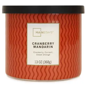 Mainstays 3-Wick Textured Wrap Cranberry Mandarin Candle, 13-Ounce